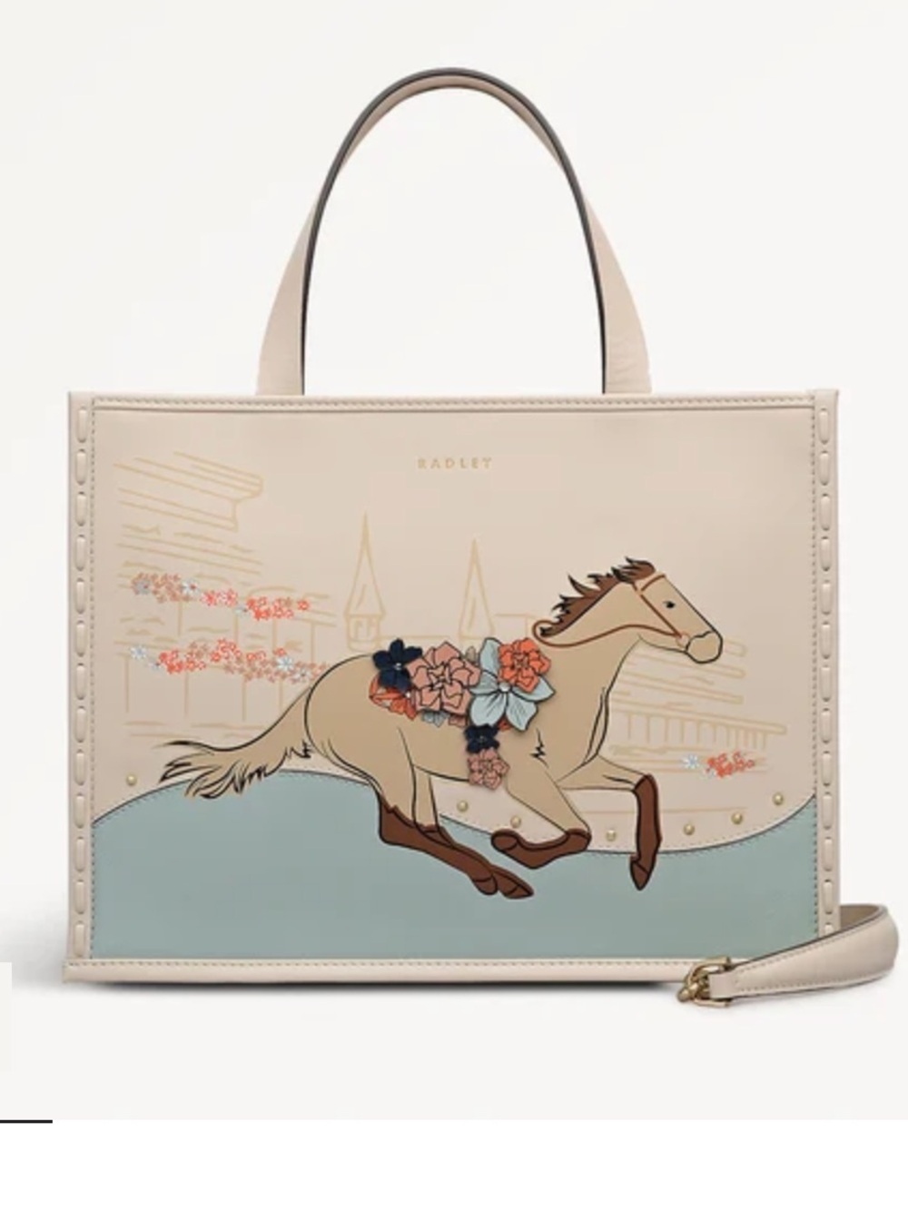 Radley London Kentucky Derby 2026 Collectible cream Tote Bag Satchel🐎